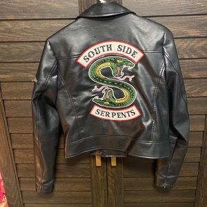 South side servants faux leather jacket